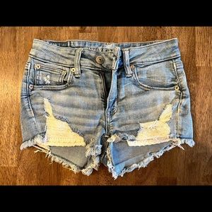 American Eagle Distressed/Ripped Shortie Shorts size 2